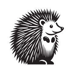 Charming hedgehog silhouette for innovative media uses - Hedgehog black vector
