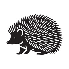 Hedgehog silhouette for creative digital projects - Hedgehog black vector
