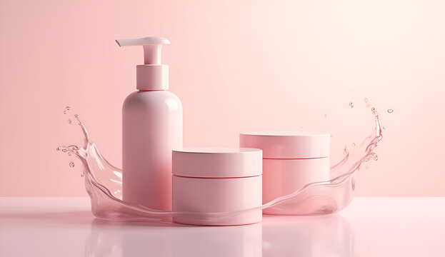 pink pakaging bottles ai