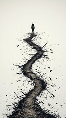 Path of Solitude in Minimalist Landscape