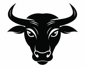 Bull Head silhouette vector