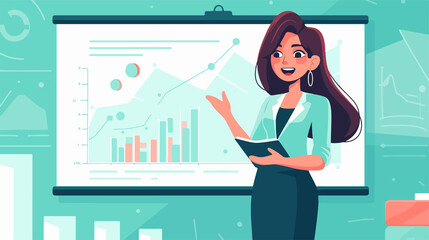 Professional Asian Woman Business Presentation Display