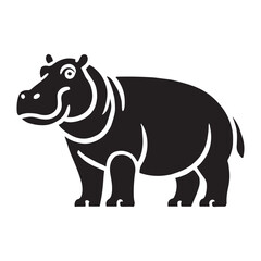Minimalistic hippopotamus silhouette for versatile creative uses - Hippopotamus black vector
