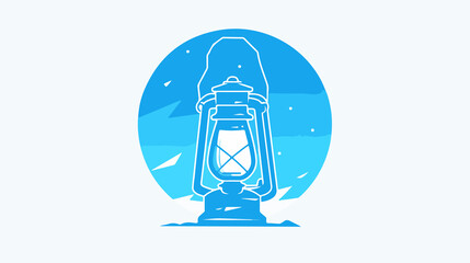 Camping Lantern Line Icon for Web and Mobile Applications