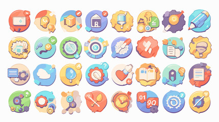 Obraz premium Professional Application Vector Line Icon Set Isolated on White Background