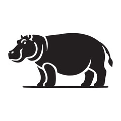 Creative hippopotamus silhouette for innovative design applications - Hippopotamus black vector
