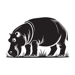 Stylish hippopotamus silhouette for innovative creative uses - Hippopotamus illustration - minimallest hippopotamus vector
