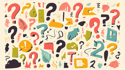 Hand Drawn Doodle Question Marks for Query Design