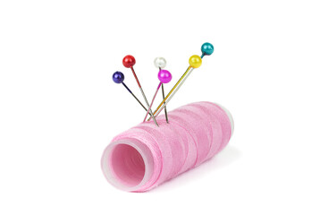 Sewing thimbles, bobbin and needle