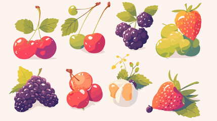 Vibrant Fresh Berries Composition on White Background