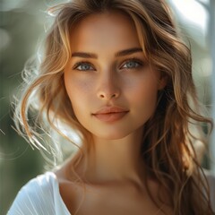 Naklejka premium Beautiful young woman.