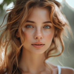 Naklejka premium Beautiful young woman.