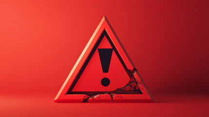 Warning alert signal abstract red background digital art visual design close-up safety awareness