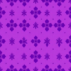 Purple Floral Pattern: A captivating seamless pattern featuring stylized purple flowers on a rich violet background. Ideal for textile design, wallpaper, and digital projects.  