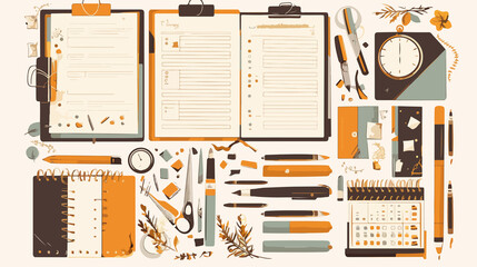 Planners Set with To-Do Lists, Weekly and Daily Schedule Templates