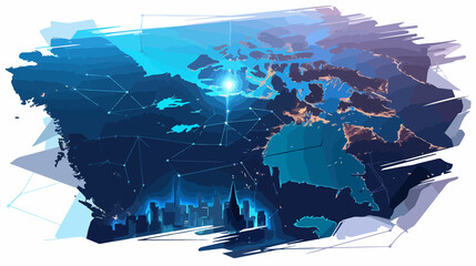 Blockchain Technology Integration on Polygon Canada Map for Peer-to-Peer Transactions