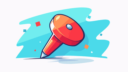 Obraz premium Clean and Minimalistic Pushpin Vector Line Icon on White Background