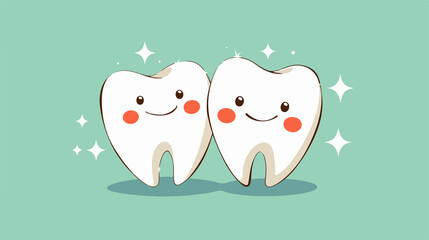 Fototapeta premium Hand Drawn Shining Tooth on Blackboard Vector Illustration