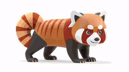 Cute Red Panda Illustration with Cartoon Style Focal Point and Bokeh Effect