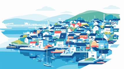 Naklejka premium Otaru - An Attractive Harbour City: Vibrant image of a charming cityscape by the waterfront