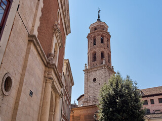 Fototapeta premium Bell Tower of the Church of the Savior, El Salvador in Spanish. Valladolid, Castilla y León, Spain, Europe