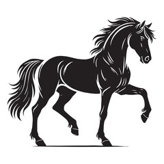 Majestic horse silhouette for unique design applications - Horse black vector
