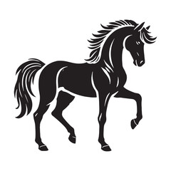 Minimalistic horse silhouette for versatile media projects - Horse black vector

