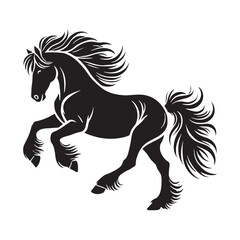 Bold horse silhouette for innovative artistic designs - Horse illustration - minimallest horse vector

