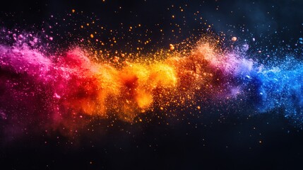 Colorful powder explosion on black background. (6)