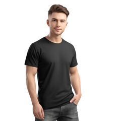 Fototapeta premium Black T-Shirt Mockup, Isolated