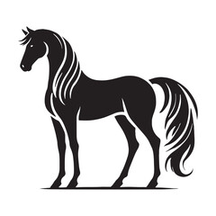 Creative horse silhouette for unique digital projects - Horse illustration - minimallest horse vector
