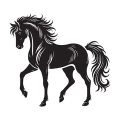 Elegant horse silhouette for modern design needs - Horse black vector
