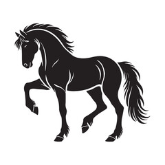 Minimalistic horse silhouette for digital media applications - Horse illustration - minimallest horse vector
