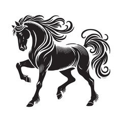 Detailed horse silhouette for versatile artistic uses - Horse black vector
