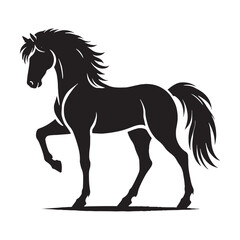 Simplified horse silhouette for modern design needs - Horse illustration - minimallest horse vector
