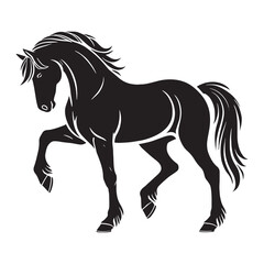 Horse silhouette for creative digital projects - Horse black vector
