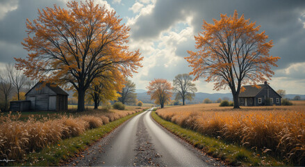 Naklejka premium autumn in the park