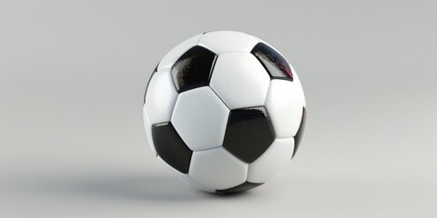 Obraz premium Classic Black and White Soccer Ball on a Neutral Background