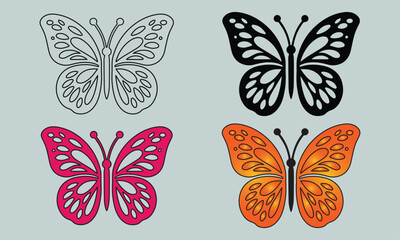 Butterfly Art From Outline To Color.