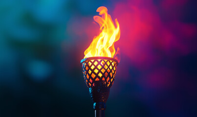 Unity in diversity celebrating equality through the symbol of a torch outdoor gathering nighttime environment inspiring spirit