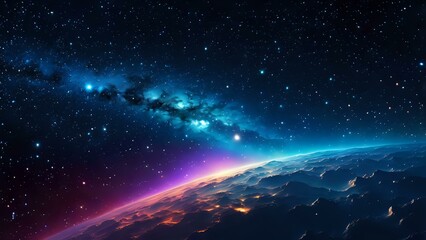 Fototapeta premium Endless outer space background highlighting the vast cosmos with a sea of stars, galaxies, and cosmic elements in an infinite universe.