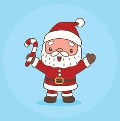 cute santa claus character illustrated