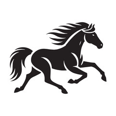 Stylish running horse silhouette for artistic digital purposes - Running horse illustration
