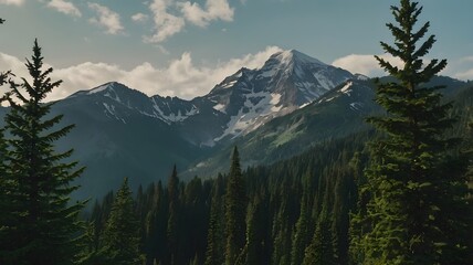 Majestic Mountain and Forest Landscape &ndash; Stunning Nature Scenery