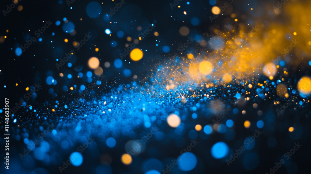 Poster colorful particles create a dynamic visual display of light and energy in motion.