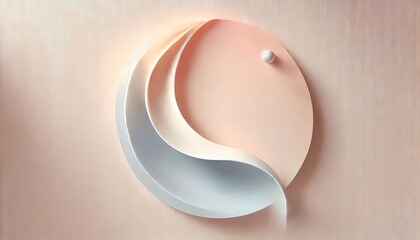 Picture with minimalist, abstract, Light pastel paper background with a smooth satin texture and gentle curves. .Generative AI)