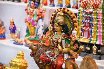 Fototapeta premium Hindi goddess Parvathi amman dolls in Dasara dolls golu 
