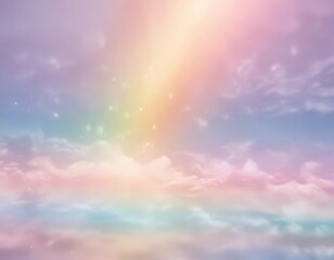 Obraz premium Soft pastel rainbow blur, ethereal dreamlike haze, airy, gentle