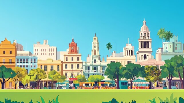 Rivera Uruguay Travel Poster Flat Illustration Print Decor Gift Canvas Wall Art Gift