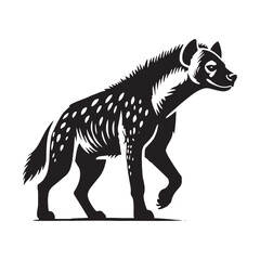 Stylish hyena silhouette for innovative creative uses - Hyena illustration - minimallest hyena vector
